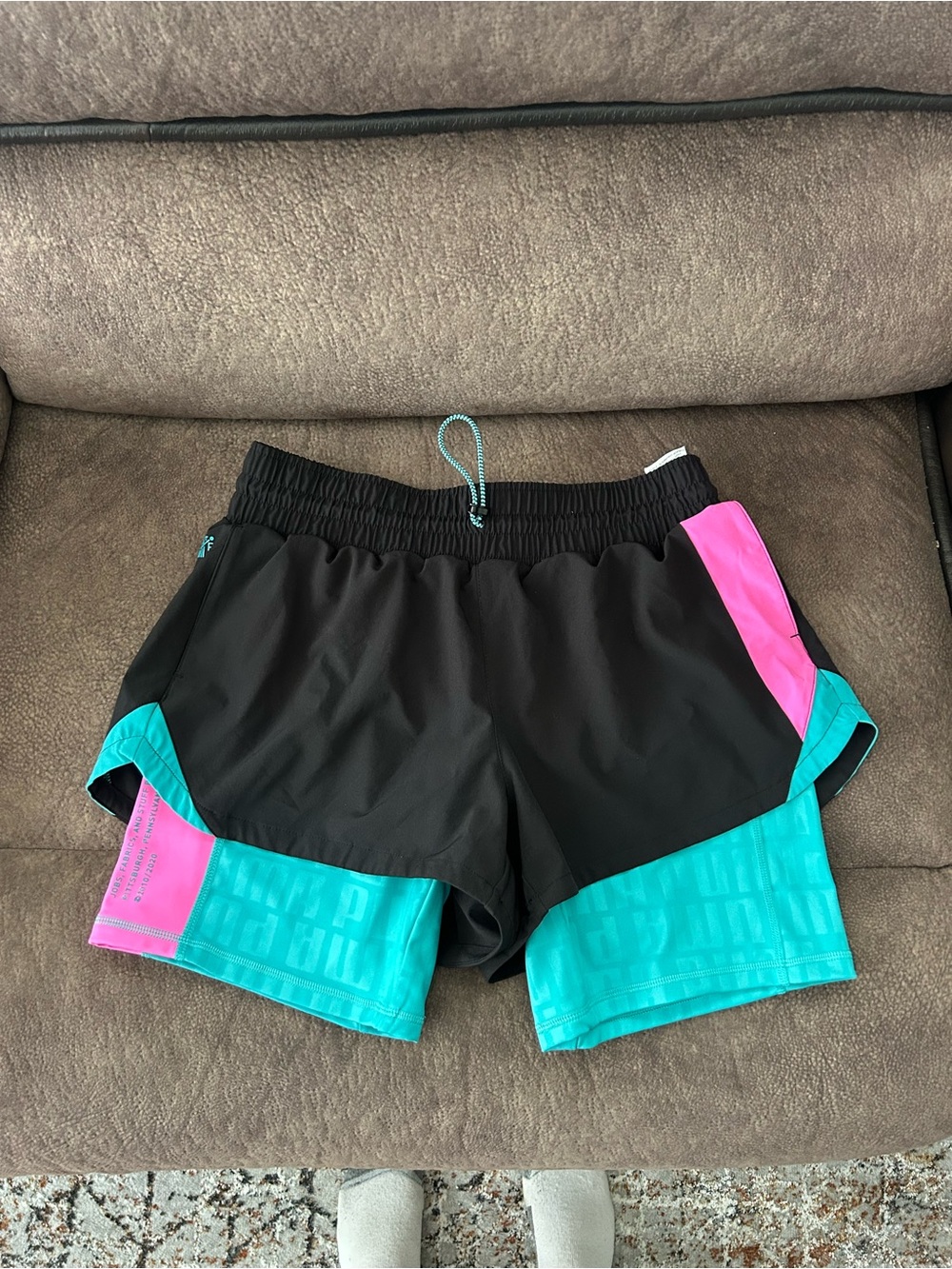 Puma Women’s Black, Teal & Pink Athletic Shorts